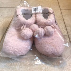 Pink fuzzy slippers!